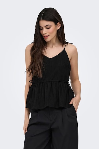 Only Onlnele Regular Fit V Yaka Bağlama Detaylı İnce Askılı Bluz Bayan Bluz 15370325 Siyah