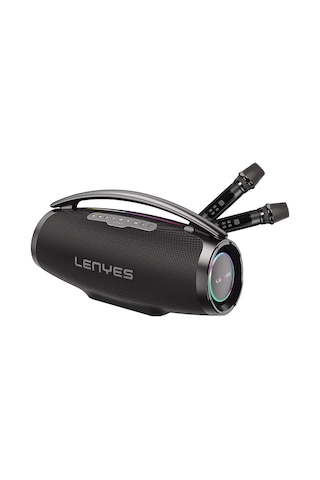 Lenyes Boost X Serisi Rgb Işıklı Çift Mikrofonlu Taşınabilir Bluetooth Hoparlör V5.3 600w Siyah