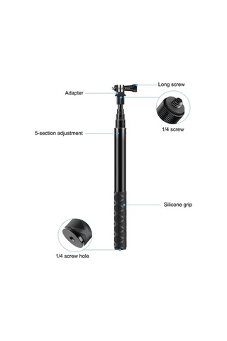 Tongxida Puluz 110cm Metal Selfie Çubuğu Monopod Görünmez Adaptör İle Insta360 One Rs/x2/x3/x4 İçin/