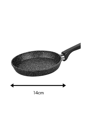 14 Cm Yanmaz Yapışmaz Döküm Yuvarlak Mini Sos Tavası Siyah