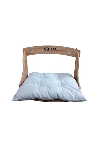 Realwood Özel İsimli Ahşap Askılı Radyatör Kedi Yatağı 56 CM
