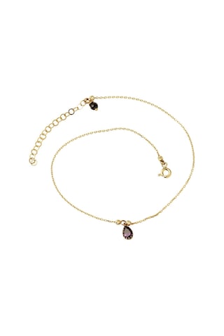 Mor Damlataşlı 14 Ayar Altın Halhal 14NMHL01