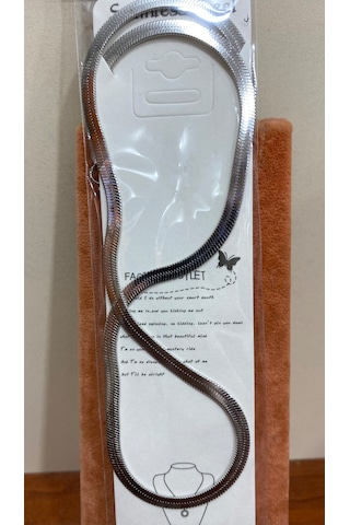 Gümüş Kaplama Çelik Ezme Zincir Unisex Kolyesi F16002020 Rodyum
