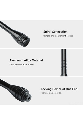 Shineyee Lixada Uzun Siyah Alüminyum Alyuminyum Fener Uzatma Çubuğu 21.5cm Çok Renkli