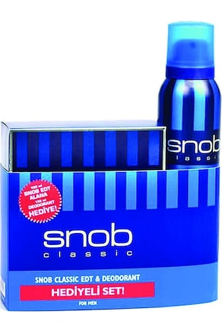 Snob Classic Erkek Parfüm EDT 2 x 100 ML + Sprey Deodorant 2 x 150 ML