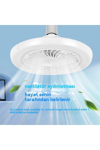E27 Vidalı Lamba Güçlü Fan Lambası Avize Uzaktan Kumanda Lambası