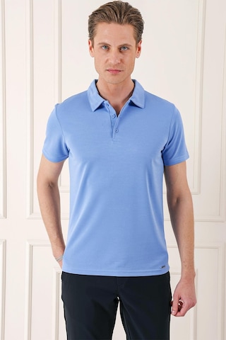 Efor Slim Fit Düğmeli Polo Yaka Pamuklu Mavi Tişört Ts 879 Mavi