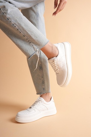 Analin Shoes Kadın Hakiki Deri Sneaker Bağcıklı Spor Ayakkabı Beyaz