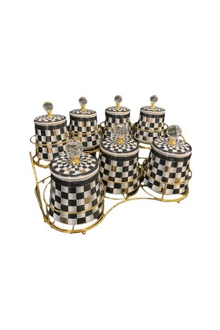 Acar 186 Master Magic Porselen 7 Li Standlı Baharat Takımı Siyah