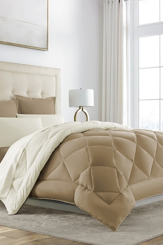 Alla Turca Çift Taraflı Lux Uyku Seti - Tek Kişilik Özel Çantalı Krem-sütlü Kahve