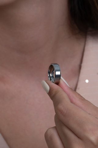 6mm Köşeli Düz Model Unisex Kadın Erkek Çelik Alyans Yüzük Cl30 Beyaz