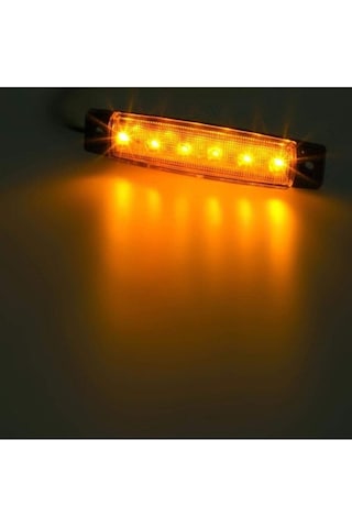 Ahmet Otomotiv Dorse Parmak Lamba 12 -24 Volt 6 Ledli Sarı Renk 10 Adet Parmak Led Dorse Kamyon Led Lamba