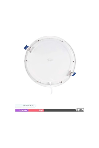 ACK Sıva Altı Yuvarlak LED Panel Armatür Beyaz Gövde 6500K Beyaz