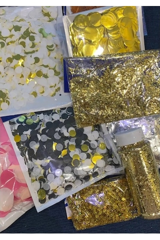 Eventbox 50 Gr Siyah, Beyaz, Altın Renkli Balon Ve Parti Konfetisi 133501156 Siyah Melanj