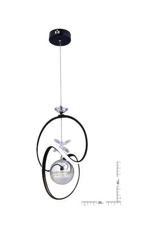 Sedef Tek Top Siyah Avize Siyah