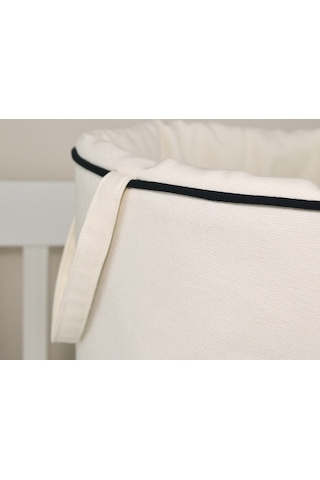 HS Hometex Kuzu Nakışlı Bez Kirli ve Oyuncak Sepeti