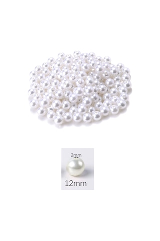 100 Gram 12mm Beyaz Renk Plastik İnci Boncuk Çanta Ve Takı Yapım Boncuğu 80 Adet