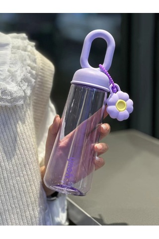 Jian Fan Petal Açık Plastik Su Bardağı Büyük Kapasiteli Taşınabiler Bardak - Mor Mor