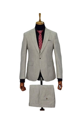 Erkek Bej Rengi Regular Fit Takım Elbise Bgl-St03823 001