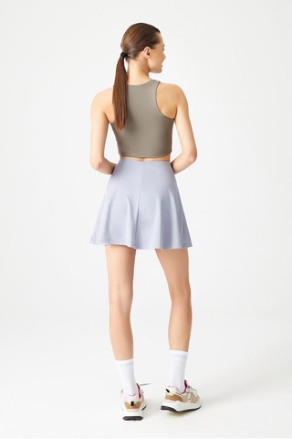 Los Ojos Gri 2 Katmanlı Pileli Tenis Eteği - Spor Etek Tennis Skirt2 Gri