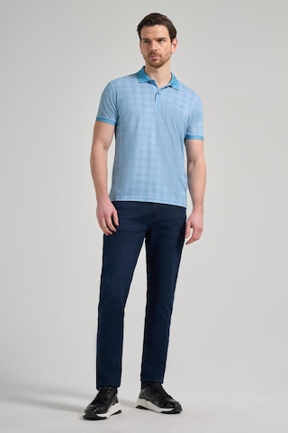 Koyu Turkuaz Kısa Kol Baskılı Pike Polo Yaka Cepsiz Esnek Casual Slim Fit Tişört 1011250150 Koyu Turkuaz