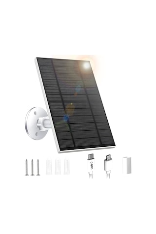 Samdoo 3.3w Güneş Paneli Şarj Cihazı, 4000mah Batarya, 22% Verimlilik, Ip65 Su Geçirmez, 360 Ayarlanabilir Braket, Type-c/micro Usb, Beyaz