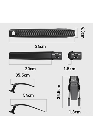 Pazly Yol Bisikleti Çamurlukları - Ön-arka Uyumlu, Hızlı Kurulum, Uzun Çamur Engeli, Ayarlanabilir, Çok Renkli Paket Çok Renkli