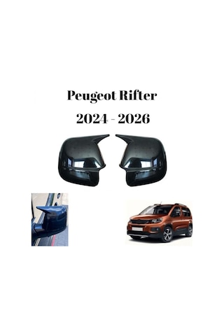 Peugeot Rifter 2024 2025 2026 Uyumlu Araca Özel Yarasa Batman Piano Black Ayna Kapağı Takımı