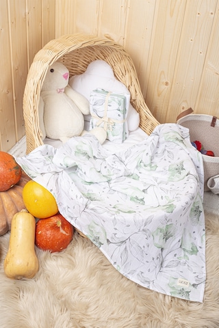 Luckka Dijital Baskılı 3'lü Müslin Örtü Seti - 75x75 Cm - Zt5000 Yeşil Yeşil