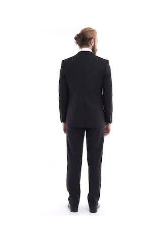 Presto Erkek Yelekli Slimfit Kareli Takım Elbise 6 Drop Siyah 707-011 Siyah