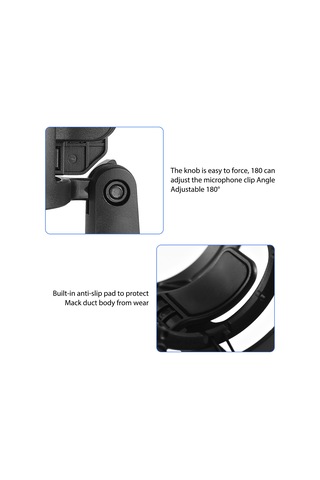 Ranyeek Plastik Mikrofon Şok Montajı - 180 Derece Açı Ayarlı, 5/8 Ve 3/8 Arayüzlü, En Fazla 73mm Çaplı Mikrofonlar İçin