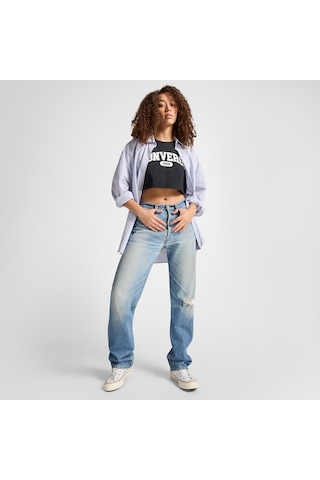 Converse Sporty Cropped Kadın Siyah T-shirt