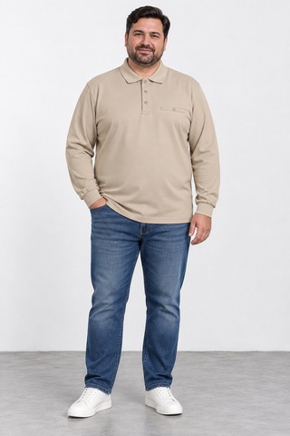 Bihan Store Erkek Gömlek Yaka Cepli Battal Sweat Y26-2030-bej