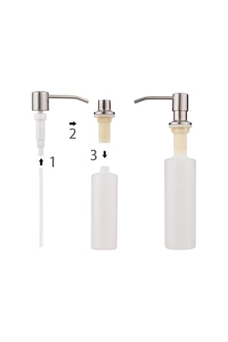 Mufunye 3 Adım El Yapımı Çevre Dostu 300ml Paslanmaz Çelikli Sabunluk - Mutfak, Banyo, Yatak Odası İçin Çok Amaçlı