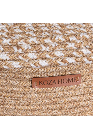 Cesta Kapaklı El Yapımı Pamuklu Natural Bej Hasır Dekoratif Sepet 25cmx34cm 9035 Natural