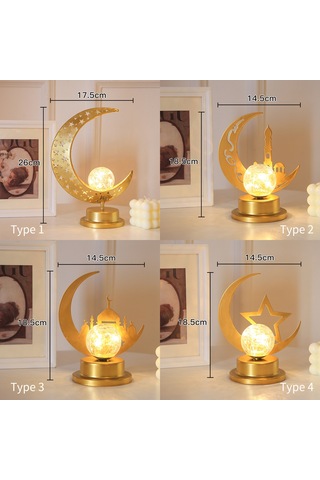 Neevoyu Ramazan Bayramı Demir Yapı Islak Işık Masaüstü Dekorasyon Aydınlatma Pil Dahil Değil Diğer