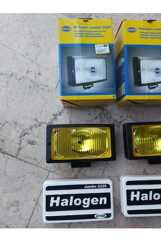 Sis Lambası Düz Çizgili Sarı Cam Halogen Kapaklı Sis Farı Ø 242x133