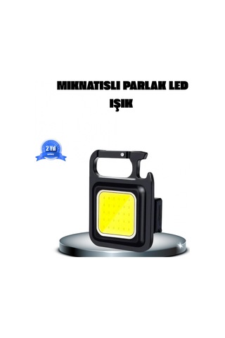 Cob Led Şarjlı Mini Anahtarlık Fener 1000 Lümen, 4 Işık Modlu, Manyetik Ve Type-c