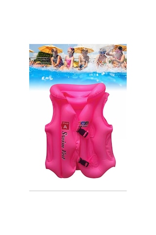 Abc Desen Pembe Çocuklar İçin Havuz Deniz Can Yeleği Pembe