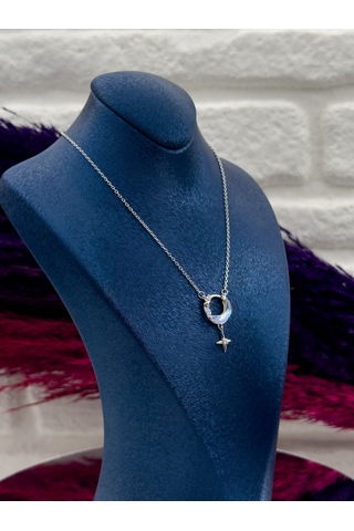 925 Ayar Gümüş Kuzey Yıldızı Modeli Lüks Kadın Kolye Gümüş