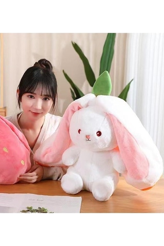 Çilek Tavşan Çantalı 30 Cm Çok renkli