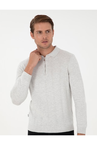 Pierre Cardin Erkek Krem Melanj Kazak /triko 50300505-vr159 Krem Melanj