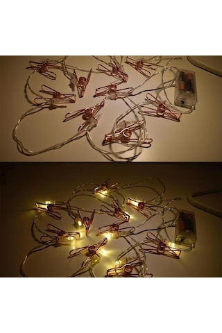 Buffer Bakır Renkli Led Işıklı Fotoğraf Asma Işık Süsleme Led