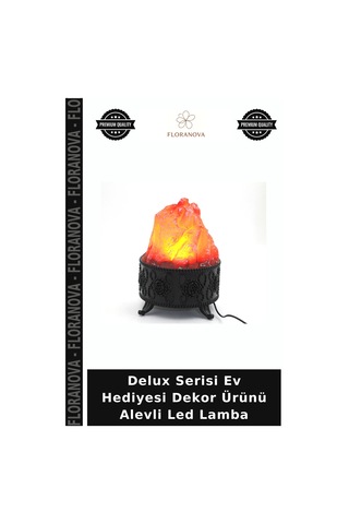 Delux Serisi Ev Hediyesi Dekor Ürünü Alevli Led Lamba Çok Renkli