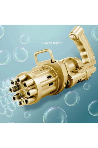 Yeni Dizayn Çoklu Köpük Atan Köpük Tabancası Bubbles Gun Baloncuk Tabancası Pilli Köpük Makinası Gold Gun