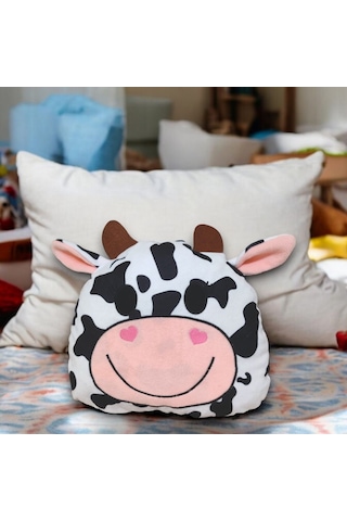 Peluş Yumuşak Oyuncak Ve Yastık - Sevimli Oda Dekoru Ve Uyku Arkadaşı Yıkanabilir İnek Joa