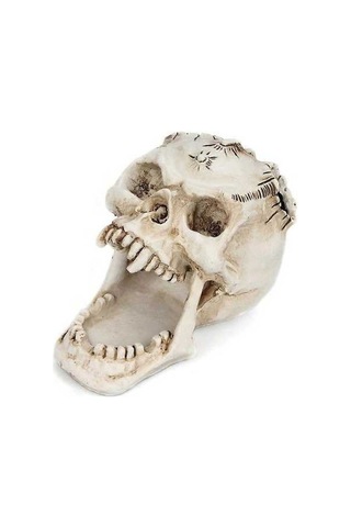 Fortunelane Kafta Baş Süsü İskelet Kalemlik Masaüstü Kalem Düzenleyici Makyaj Fırçası Araçları Depolama Beyaz