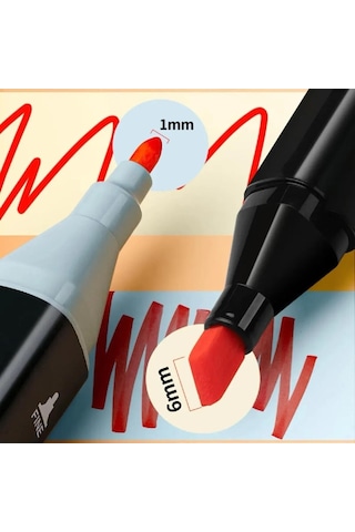 Touch Marker Çift Uçlu Marker Çantalı Kalem Seti 24'lü