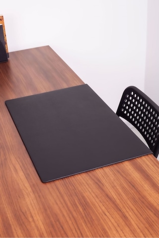 Turgut Office Deri Masa Sümeni Düz Siyah Kenar Korumalı 60 x 40 CM