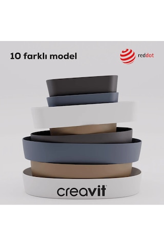 Creavit LP160 Loop Oval Çanak Lavabo Mat Siyah 40 x 60 CM